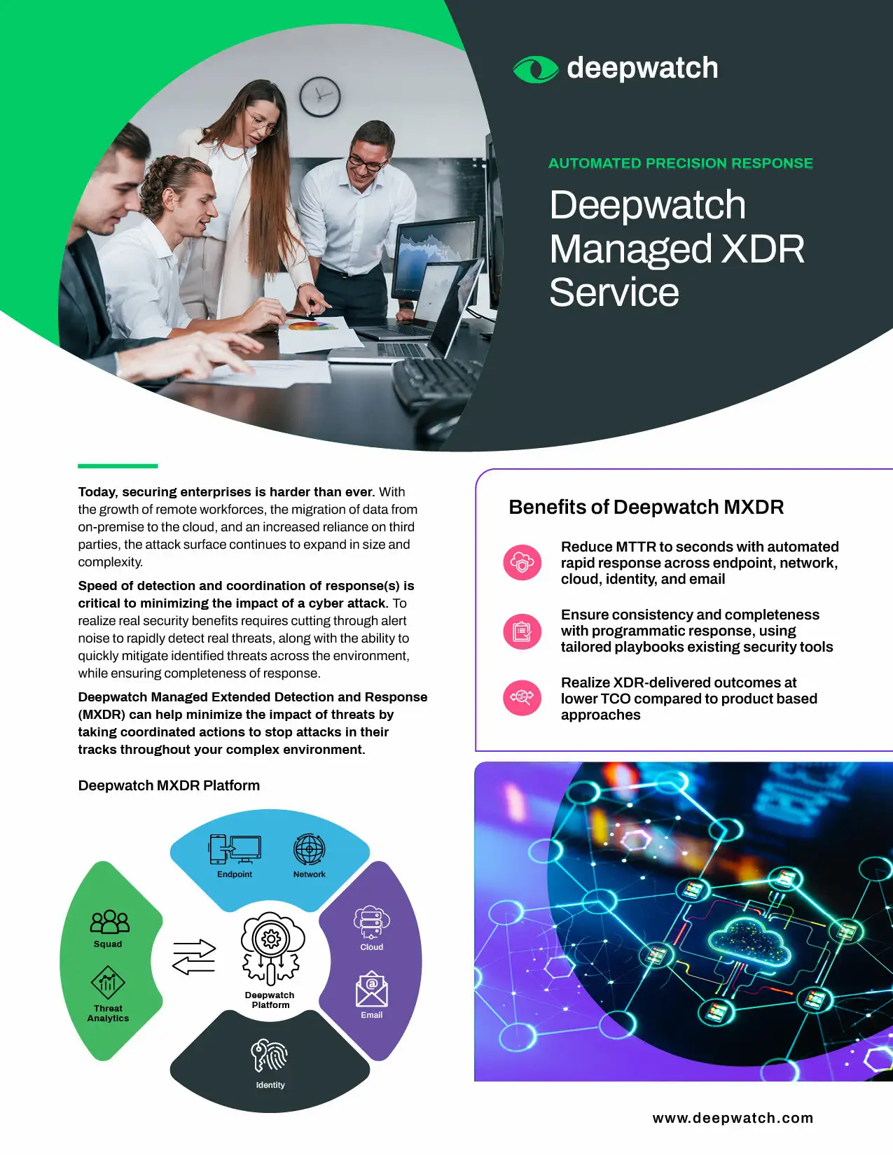 Deepwatch Managed XDR Datasheet cover