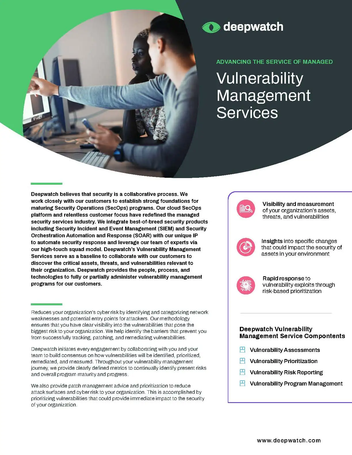 Deepwatch Managed EDR datasheet cover