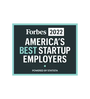 Forbes Best Startup Employers 2022 badge