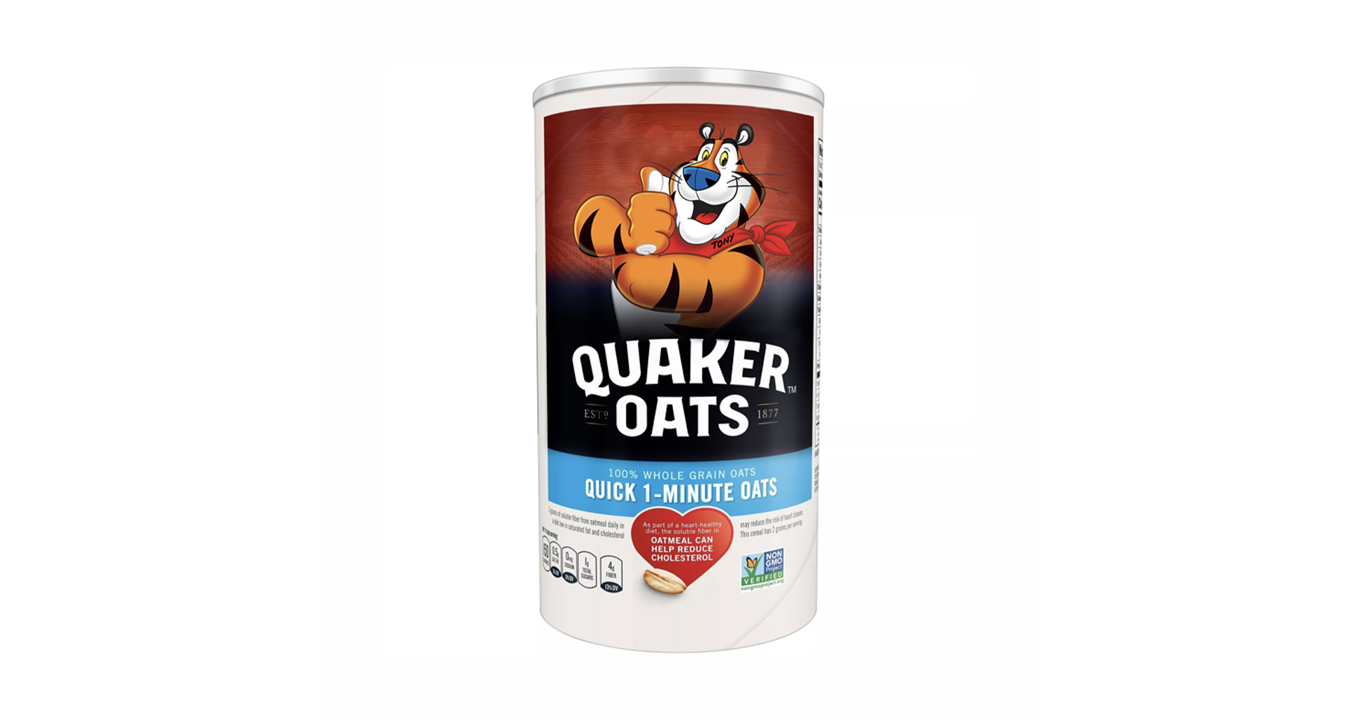 Quaker Oats container with Tony the Tiger