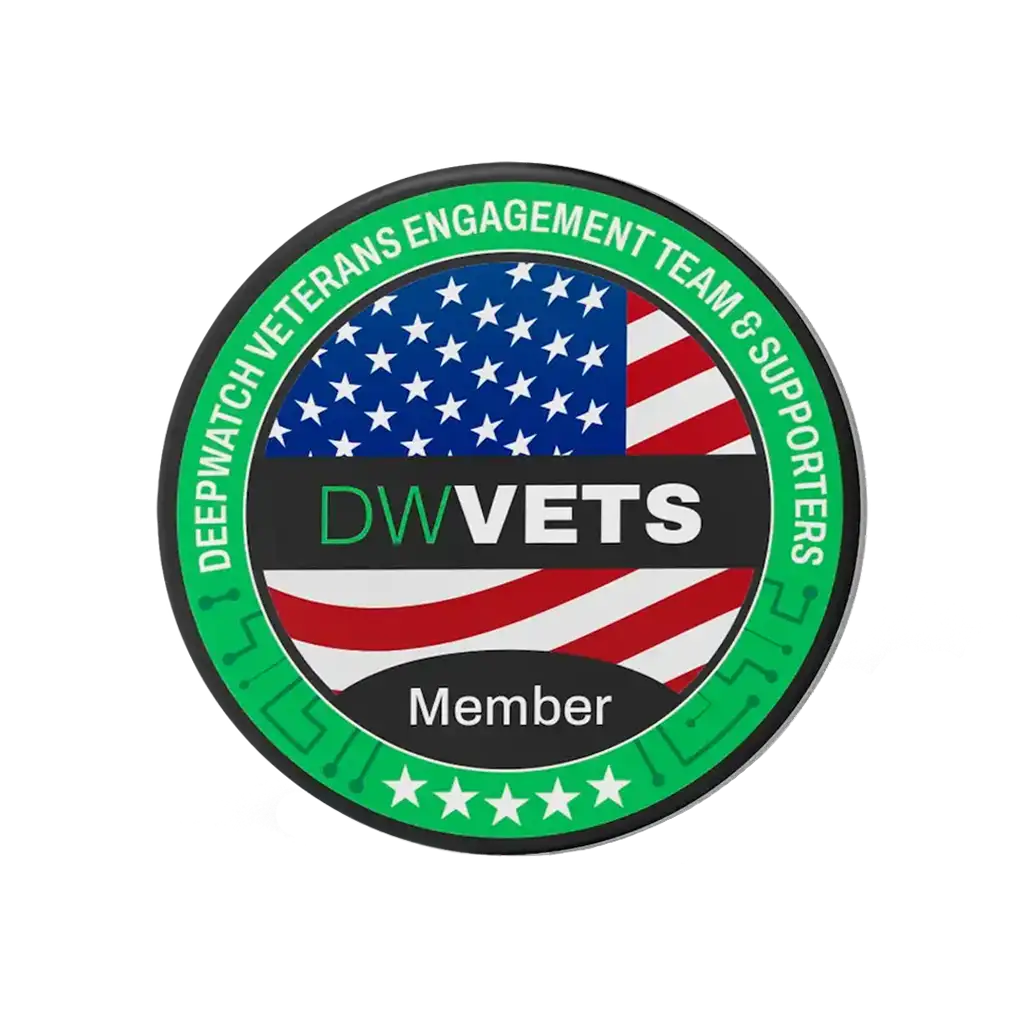 Deepwatch veterans engagement team and supporters badge